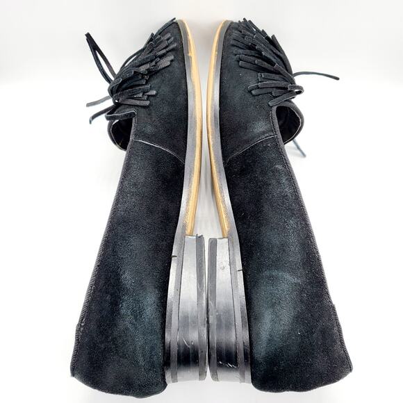 ANNE KLEIN Dixie iFlex Black Suede Tasseled Slip-On Flats Women's Size 5 M - Picture 6 of 8